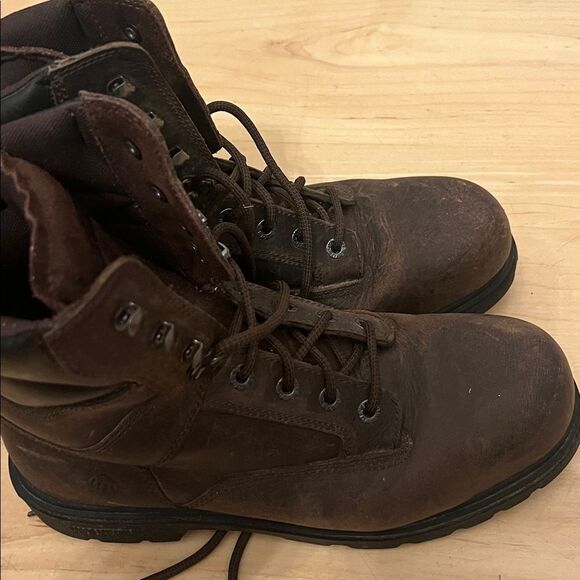 Wolverine Steel Toe Dark Brown Leather Boots main image 4
